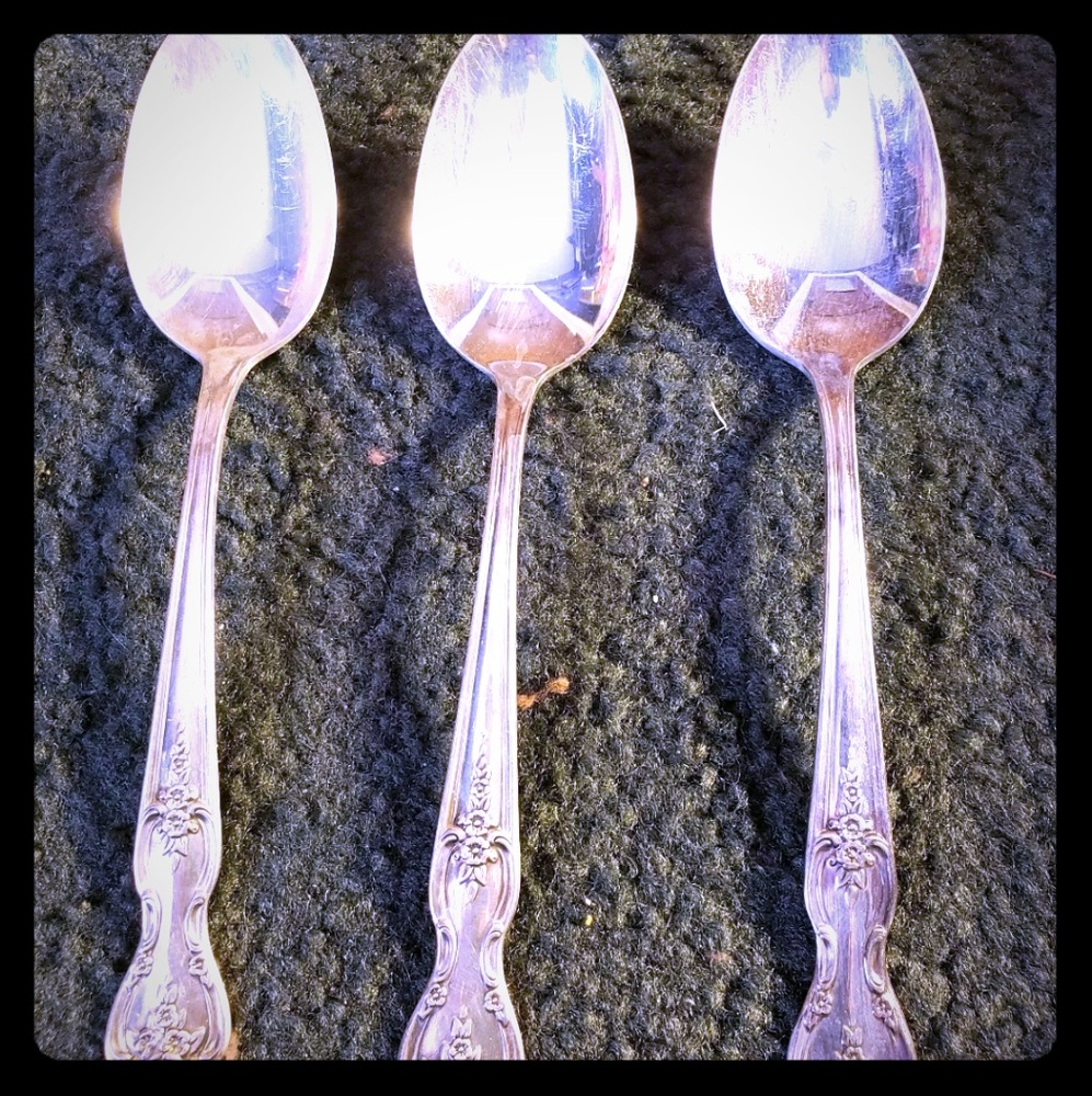WM Rogers Mf Company 3 Silver Extra Plate Spoons